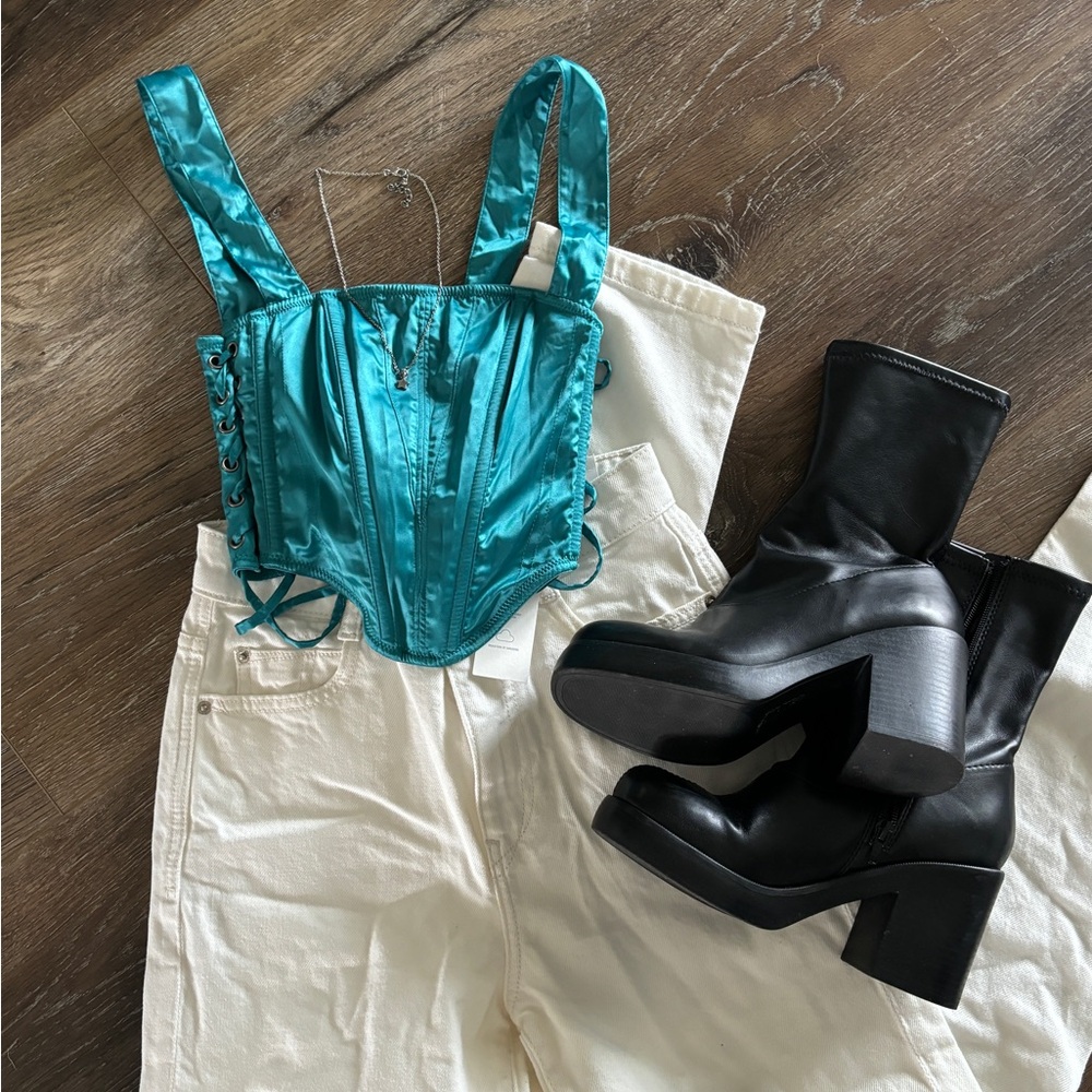 Urban Outfitters Teal Corset Top!